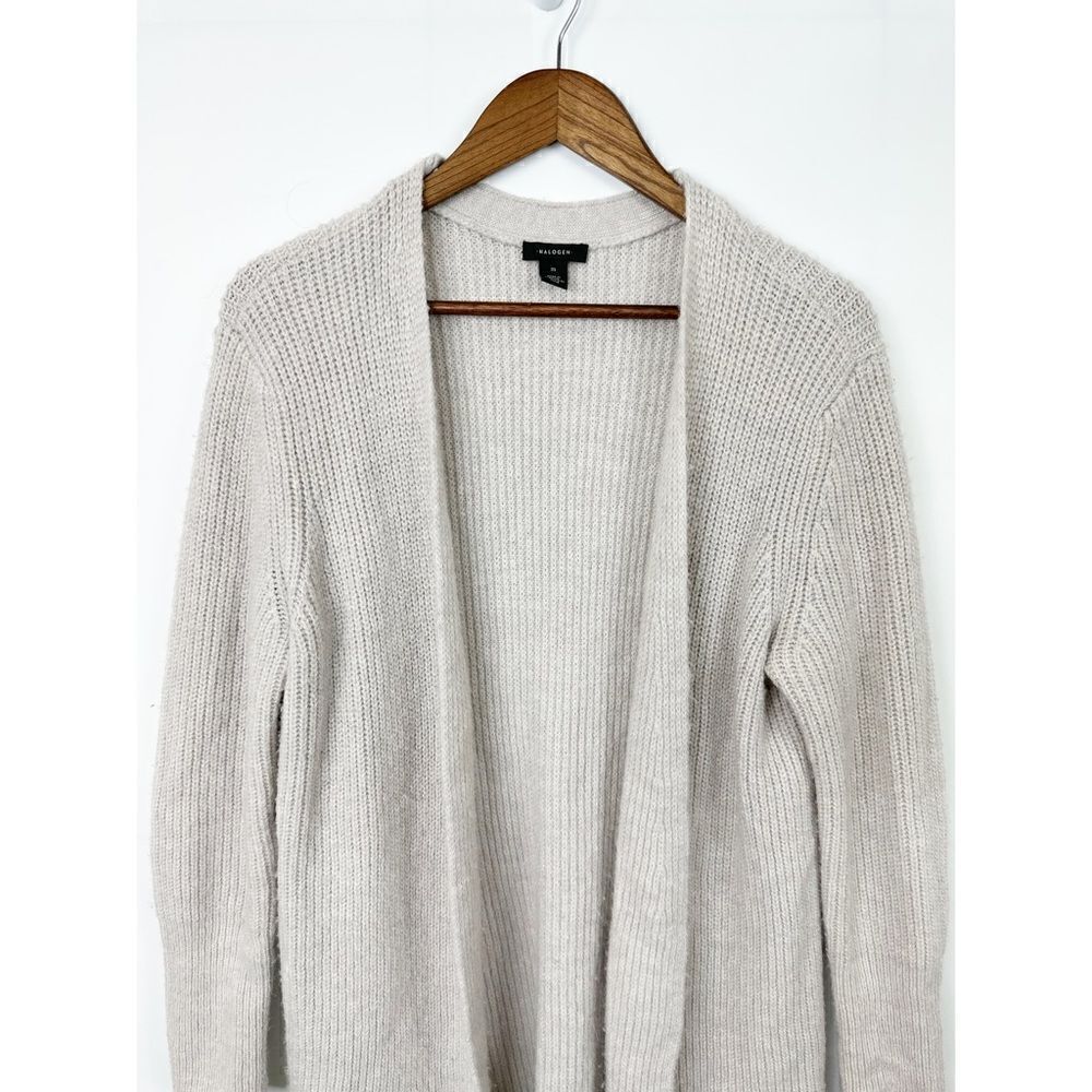 Halogen Long Open Front Cardigan Size Medium - Picture 4 of 9